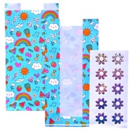 TOREBKI PAPIEROWE CUKIERKI SŁODYCZE NAKLEJKI 10 SZT