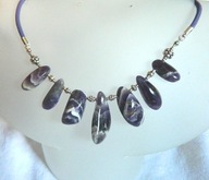 Fioletowy ametyst naturalny, piękny naszyjnik