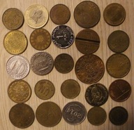 ŻETONY - TOKENY - CIEKAWY ZESTAW 50 ŻETONÓW, TOKENÓW, DUŻO RZADKICH