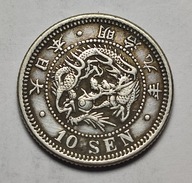 Japonia, 10 senów, 1876r. Ag 19