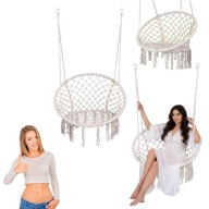 HUŚTAWKA OGRODOWA BOCIANIE GNIAZDO Z OPARCIEM WISZĄCA FOTEL OGRODOWY