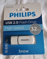 PAMIĘĆ PENDRIVE PHILIPS-SNOW 32GB USB 2.0 BIAŁY NOWY ORYGINAL Z NIEMIEC