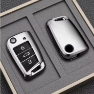 Srebrno-czarne etui na kluczyk VW SEAT SKODA 3 przyciski