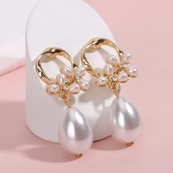 KOLCZYKI DŁUGIE WISZĄCE DIAMENTY DIAMENTAMI SEXY łezki łezkami kulka złota