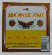ETYKIETA PIWO JASNE PEŁNE SŁONECZNE BROWAR KONSTANCIN
