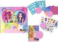 ZESTAW DESIGN STUDIO MODA MODEL W TECZCE Z NAKLEJKAMI I SZABLONAMI