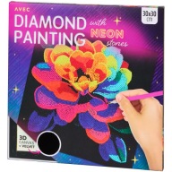 Mozaika Diamentowa Flower 30x30 cm wielokolorowa Haft Aksamitne Płótno 3D
