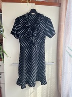 34 XS 36 S 40 Atmosphere czarna sukienka w kropki styl retro