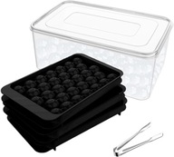 Formy na Lód z Pokrywką i Pojemnikiem Kostki Lodu Okrągłe 99 szt