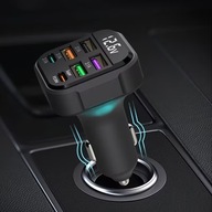 6-Portowa Ładowarka Samochodowa z Portami USB-A i Type-C