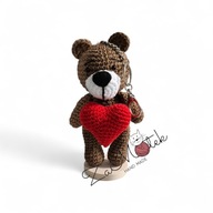 Miś walentynkowy szydełkowy brelok prezent urodzinowy dla niej niego ślub