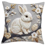 Ozdobna poszewka, jasiek na poduszki - Zając - 45x45 cm