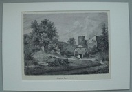 SOBIESZÓW KARKONOSZE, Zamek CHOJNIK, Kynast, Drzeworyt ok. 1870