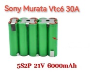 Wkład akumulatora bateria Makita BL1830 BL1840 18V 21v 6Ah 5sp2 Sony VTC6