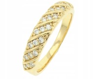 PIERŚCIONEK POZŁACANY Z BRYLANCIKAMI