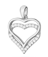 MARKO Zawieszka ze srebra złączone serca cyrkonie Soledo 13x23 mm