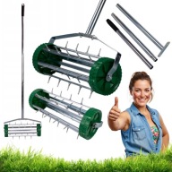 AREATOR WERTYKULATOR RĘCZNY NA KÓŁKACH DO TRAWY TRAWNIKA Z TRZONKIEM