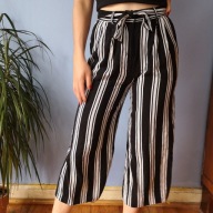 Forever 21 luźne szerokie spodnie w pasy 36 wysoki stan (006)