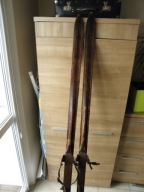 Stare drewniane narty retro unikat 210 kolekcjonerskie początek XX