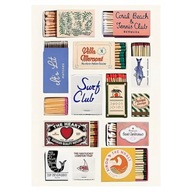 „Matchbox Memories” – Vintage Plakat z Kolekcją Pudełek od Zapałek