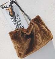 TOREBKA futrzana kuferek futro ruda brązowa