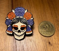 Pin przypinka meksykańska maska Calavera damska