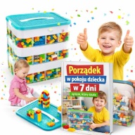 Pojemnik Na Klocki LEGO XXL 3-Piętrowy Z Przegródkami POJEMNY 22 L + GRATIS
