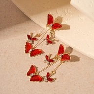 KOLCZYKI DŁUGIE WISZĄCE DIAMENTY DIAMENTAMI TAFLA CRYSTAL BOHO motyl ŚLUB