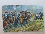 Stara pocztówka malarstwo Richard Knotel Husaria Pruska