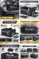 Organizer do bagażnika samochodu 3 komory, wodoodporny, czarny