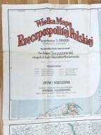 Wielka Mapa Rzeczpospolitej Polskiej- A. Tomaszewski..167x165 cm~1922~RARE!
