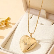 NASZYJNIK serce ŁAŃCUSZEK ZŁOTY ŚWIĘTA medalion sekretnik retro talizman