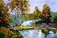 Bogusław Potera obraz olejny płótno JESIENIĄ