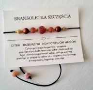 BRANSOLETKA SZCZĘŚCIA CYTRYN AGAT PIASEK PUSTYNI