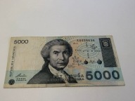 5000 dinarów Chorwacja 1992 P#24 VF+