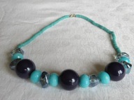 NASZYJNIK NIEBIESKI MIX PLASTIK RĘKODZIEŁO