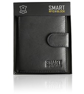 PORTFEL Męski Skórzany OCHRONA Kart RFID BLOCK Kieszeń na Zamek - KORUMA