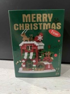 Zimowy zestaw klocków – Domek z pociągiem Merry Christmas 12,3 cm wysokości