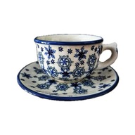 FILIŻANKA ZE SPODKIEM 330 ML CERAMIKA BOLESŁAWIEC PS12 UNIKAT