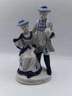 Śliczna para - figurka z porcelany kolekcjonerska - kobalt pod szkliwieniem