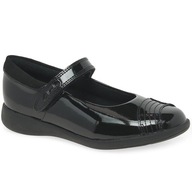 CLARKS etch beam CZARNE BALERINY lakierki 25