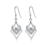 Kolczyki K16 wiszące krótkie cyrkonie pr. sr. 925