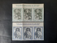 Fi 2983 - 2984 ** Poczet Królów Polskich - Trójka z nazwą arkusza - złamana