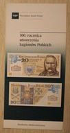 FOLDERY NBP DO 20 ZŁ ZŁOTYCH 2014 100 rocznica LEGIONY POLSKIE - 50 SZTUK