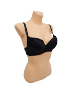Biustonosz push-up czarny koronkowy usztywniany elegancki stanik 80B