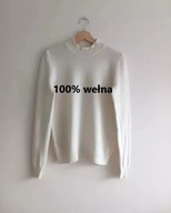LO'X Wełniany sweter kremowy ecru merino wool basic M