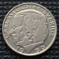 *SZWECJA [0080]*1 korona 1999 (SVERIGE) Król Karol XVI Gustaw, Herb, Korona