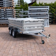 PRZYCZEPKA SAMOCHODOWA z dodatkowymi burtami i płaską plandeką 300x150x35