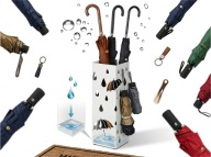 Stojak na parasole z ociekaczem metal - 15.5 cm, biały