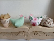 ZABAWNE KURY KURKI Z MATERIAŁU- komplet 2 sztuki